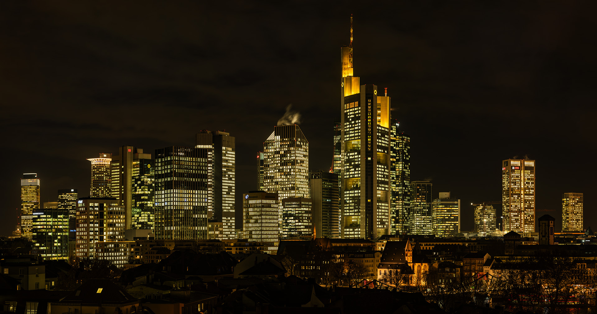 Skyline von Frankfurt am Main im Winter